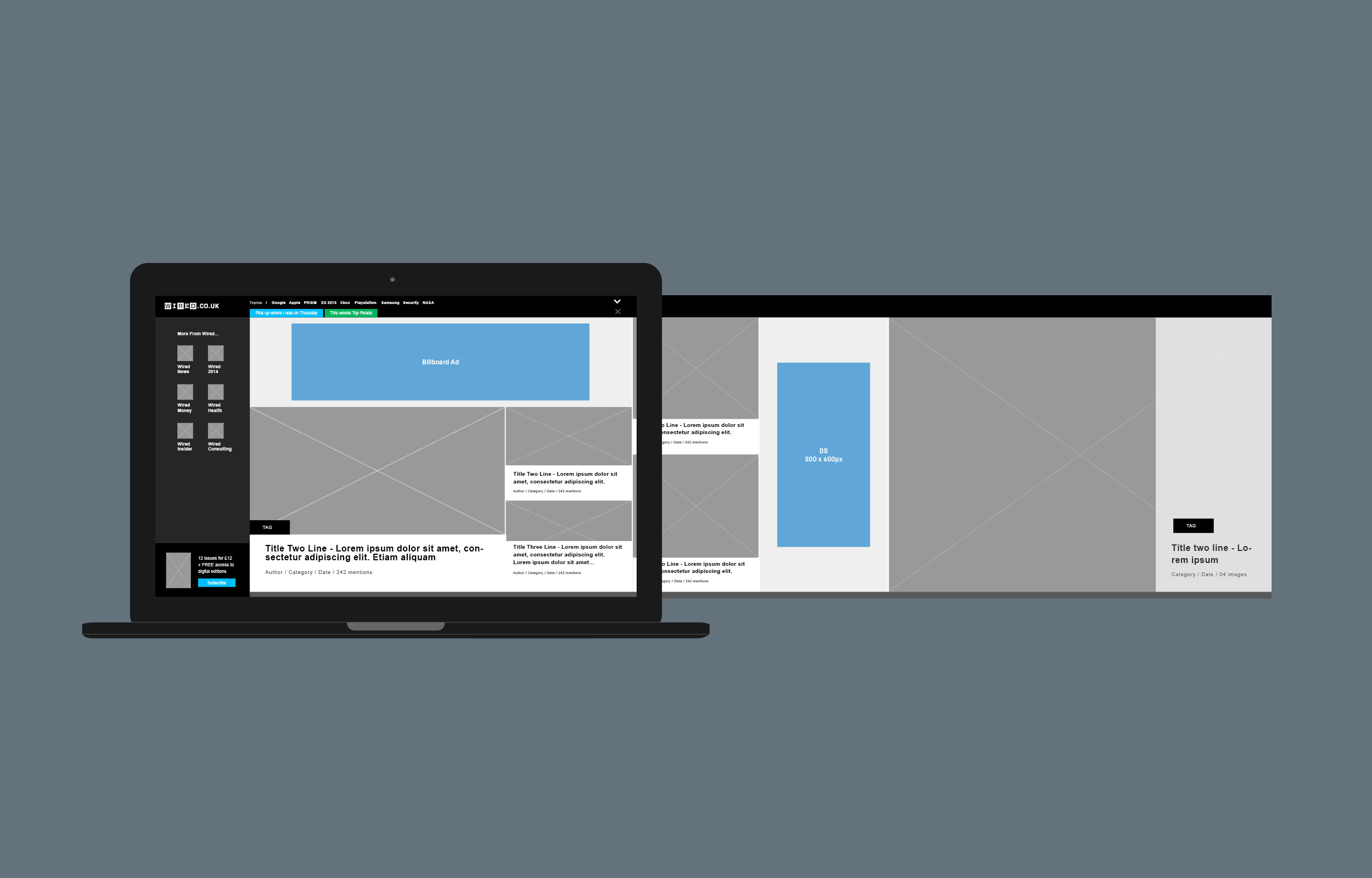 Wired desktop wireframe